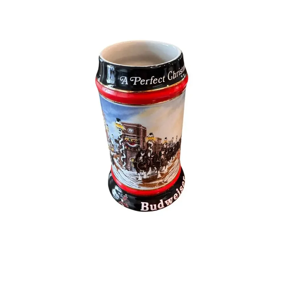Lot of 7 Vintage Budweiser Holiday Beer Steins Mugs 80s-90s Ceramarte